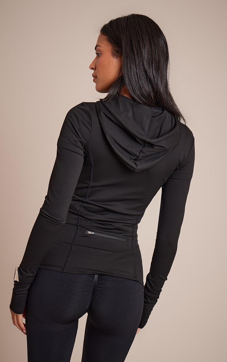 Pretty Little Thing Tall Black Sculpt Seam Detail Drawstring Gym Jacket
