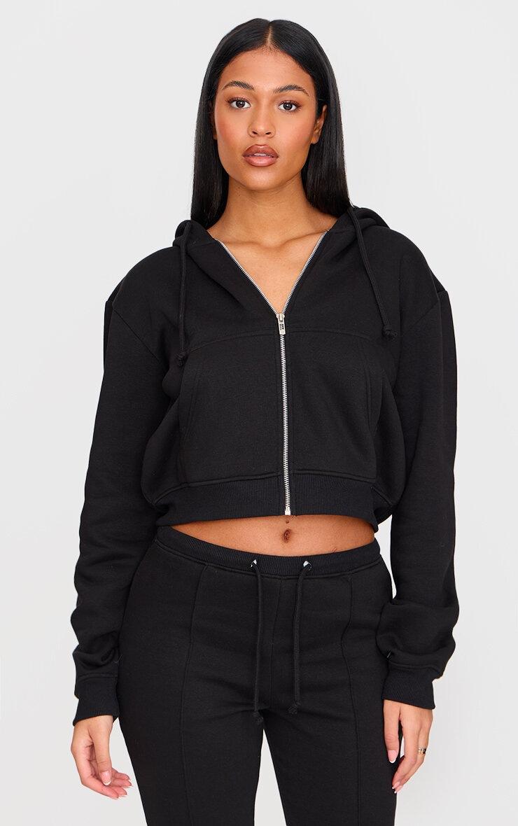 Pretty Little Thing Tall Black Slim Fit Seam Detail Flare Sweatpants