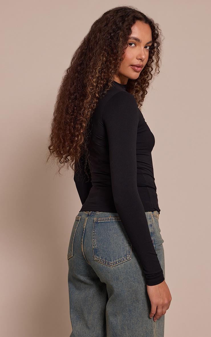 Pretty Little Thing Tall Black Snatched Sculpt Long Sleeve T Shirt