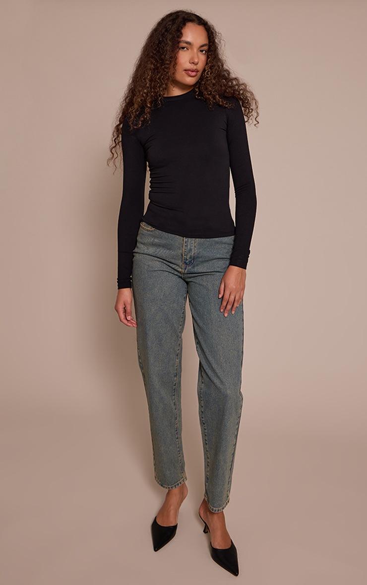 Pretty Little Thing Tall Black Snatched Sculpt Long Sleeve T Shirt