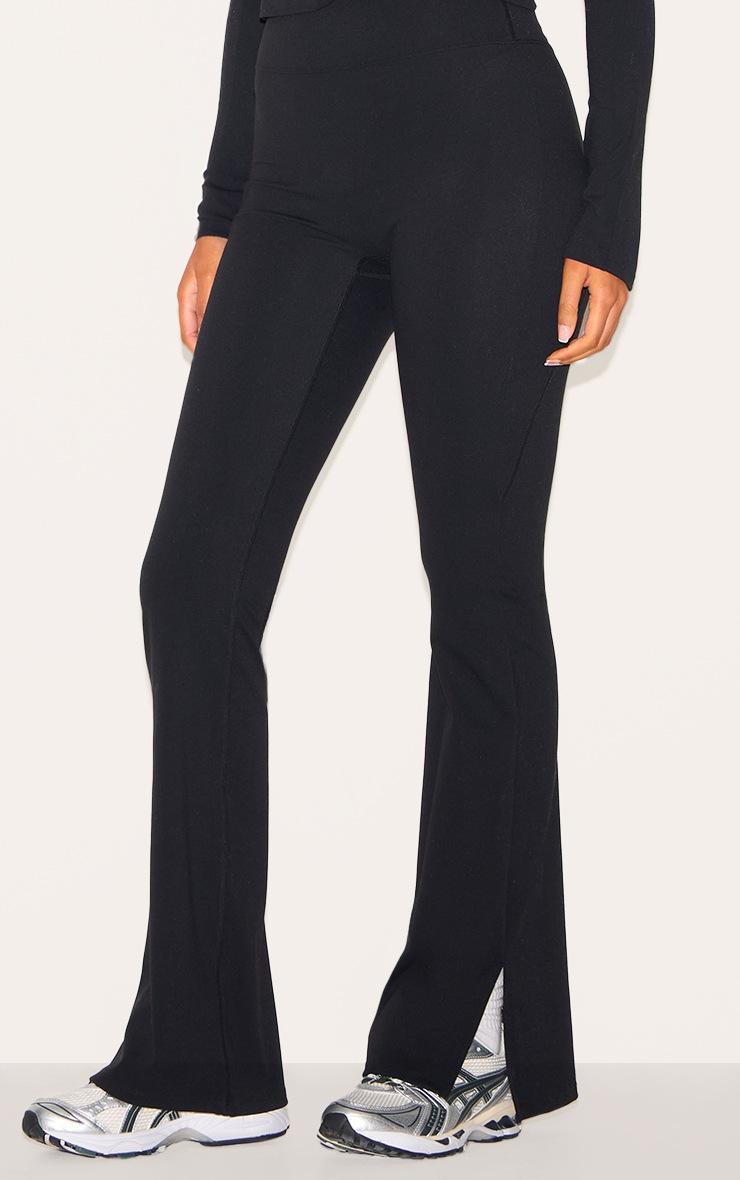 Pretty Little Thing Tall Black Snatched Sculpt Seam Detail Flare Leggings
