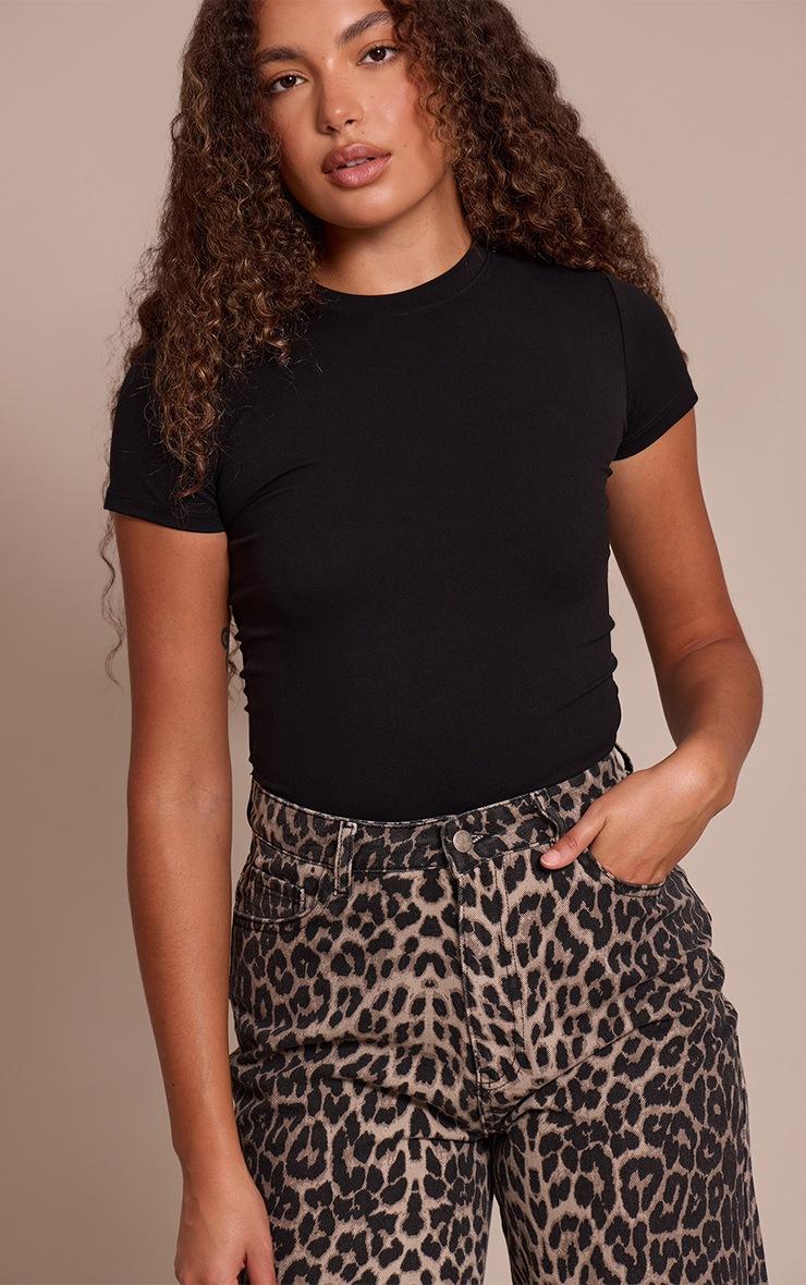 Pretty Little Thing Tall Black Snatched Sculpt Short Sleeve Top