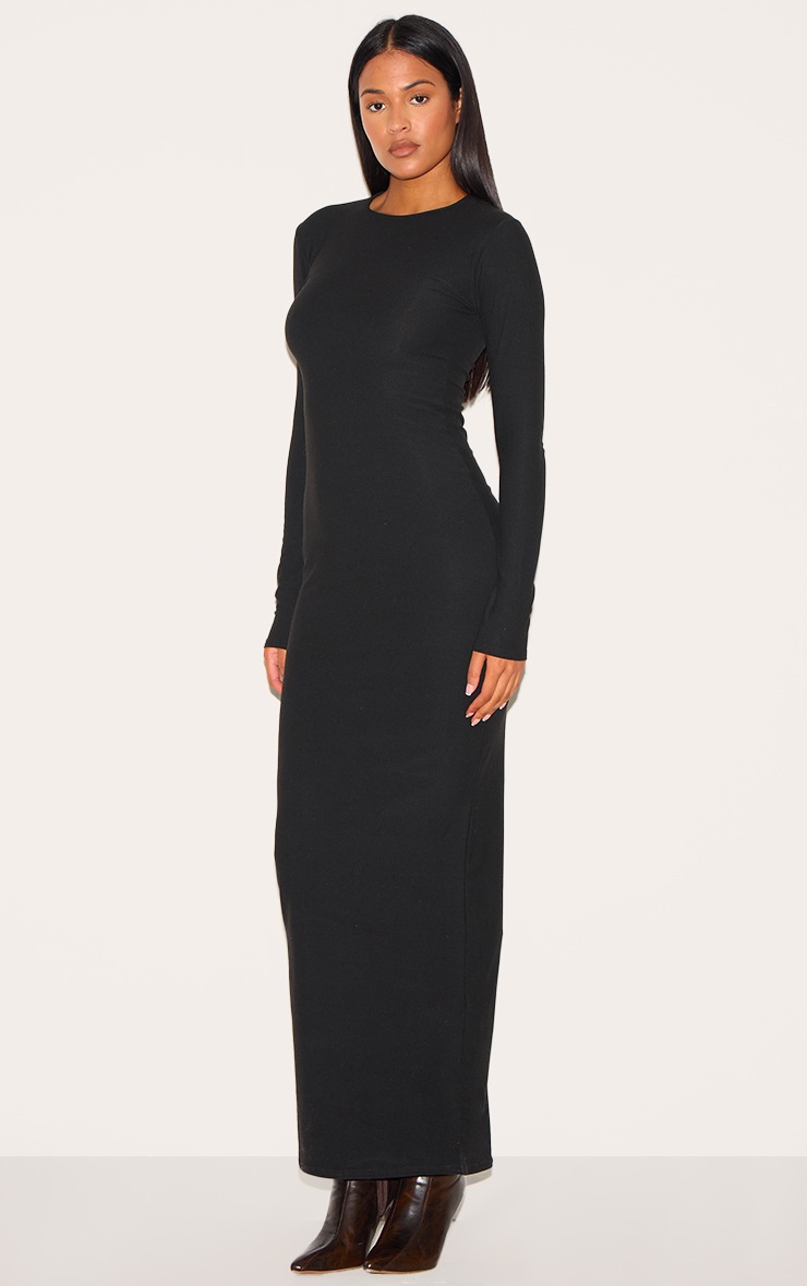Pretty Little Thing Tall Black Soft Touch Long Sleeve Maxi Dress