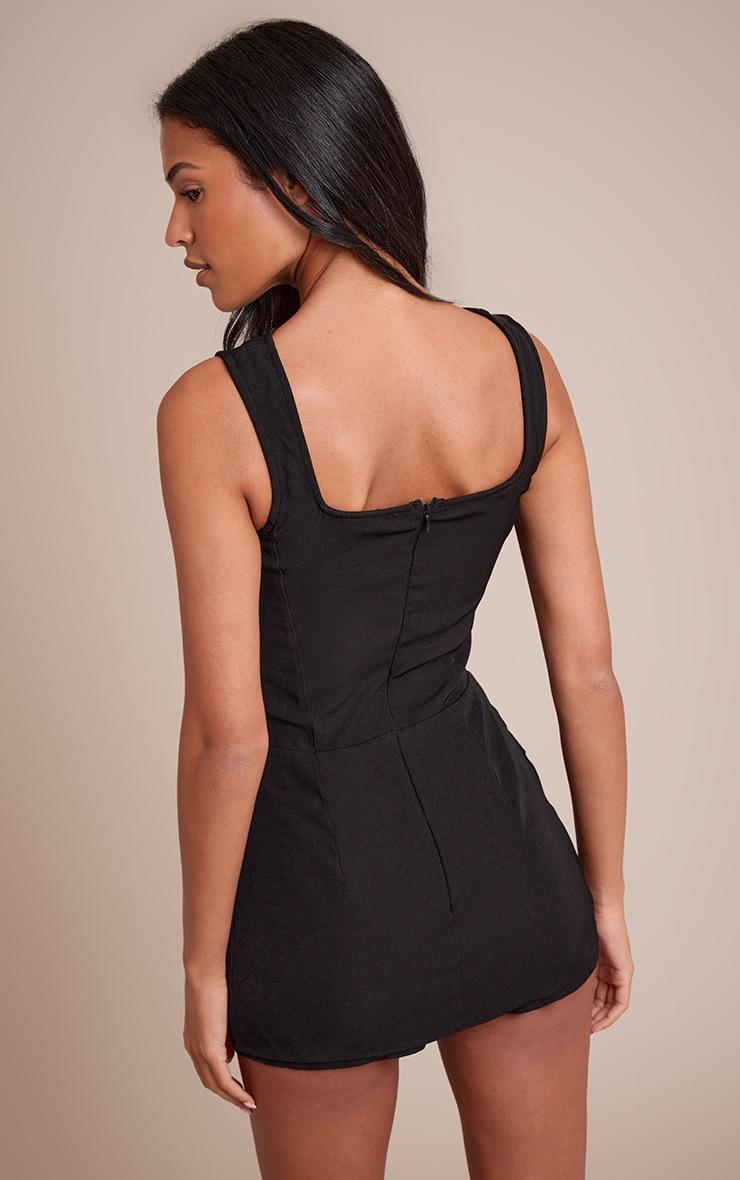 Pretty Little Thing Tall Black Woven Pocket Detail Sleeveless Skort Romper