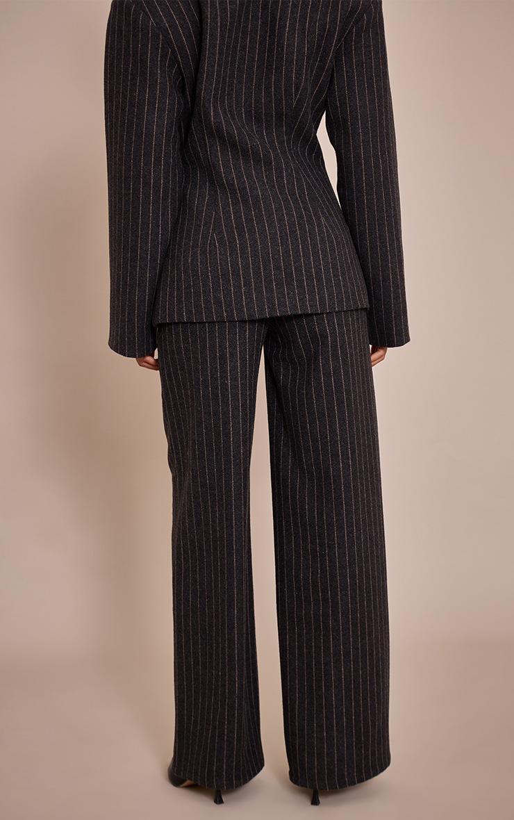 Pretty Little Thing Tall Charcoal Grey Brushed Pinstripe Pant
