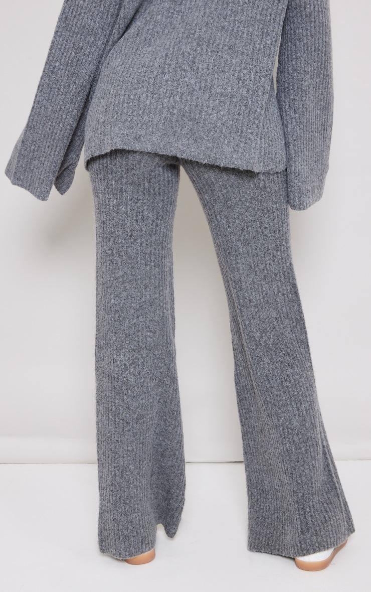 Pretty Little Thing Tall Charcoal Luxe Rib Knit Wide Leg Pants