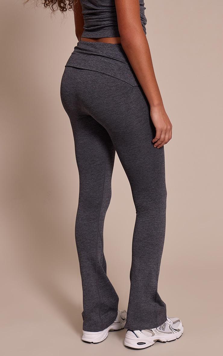 Pretty Little Thing Tall Charcoal Seamless Marl Foldover Yoga Pant