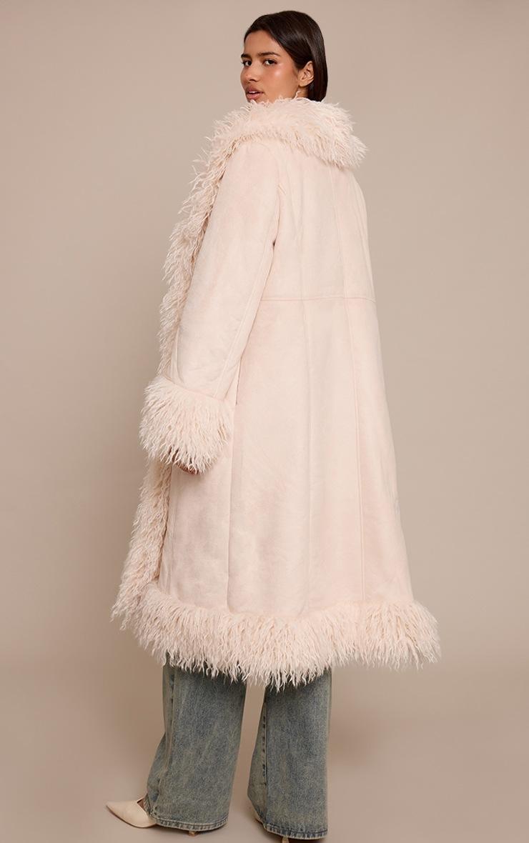 Pretty Little Thing Tall Cream Afghan Style Maxi Coat