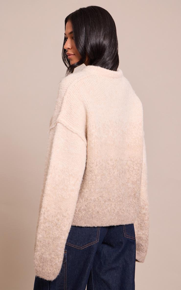 Pretty Little Thing Tall Cream Ombre Crew Neck Knitted Sweater