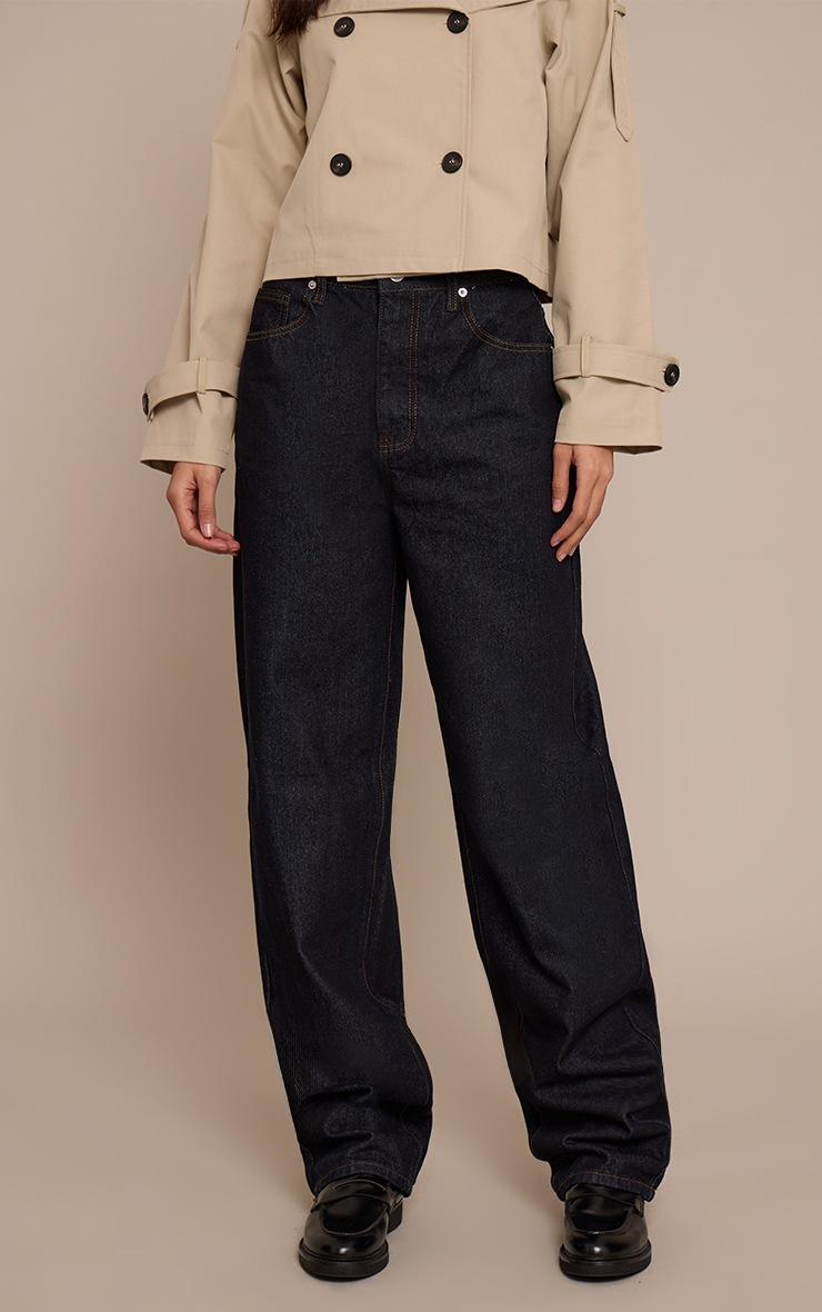 Pretty Little Thing Tall Dark Indigo High Waist Boyfriend Jeans