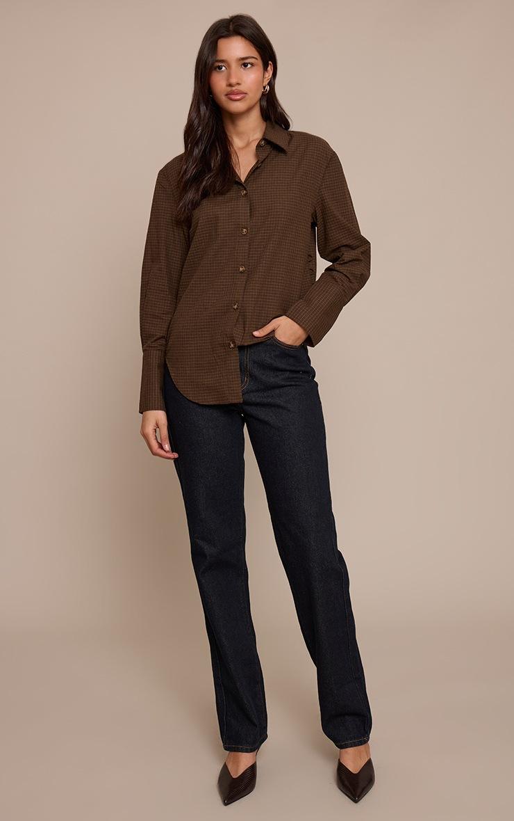 Pretty Little Thing Tall Dark Indigo High Waist Straight Leg Jeans