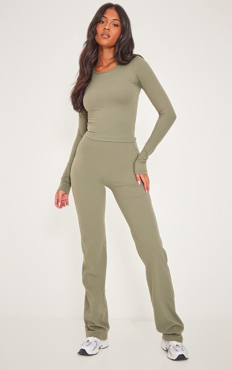 Pretty Little Thing Tall Dark Olive Snatched Sculpt Long Sleeve Top