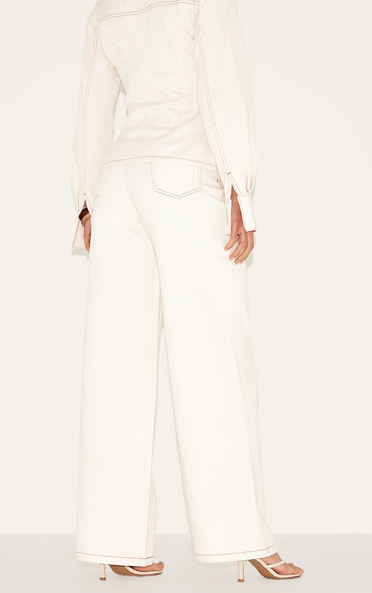 Pretty Little Thing Tall Ecru High Waist Wide Leg Jeans
