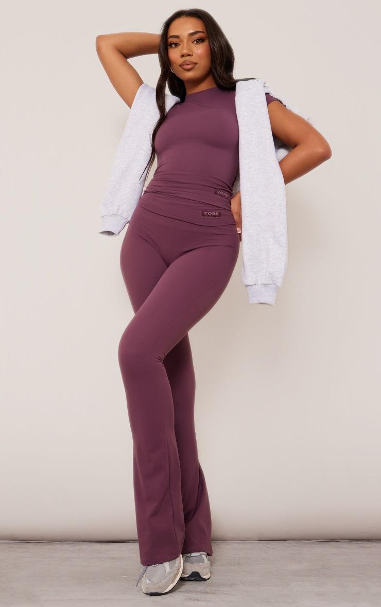 Pretty Little Thing Tall Eggplant Core Collection Tab Snatched Sculpt Short Sleeve T Shirt