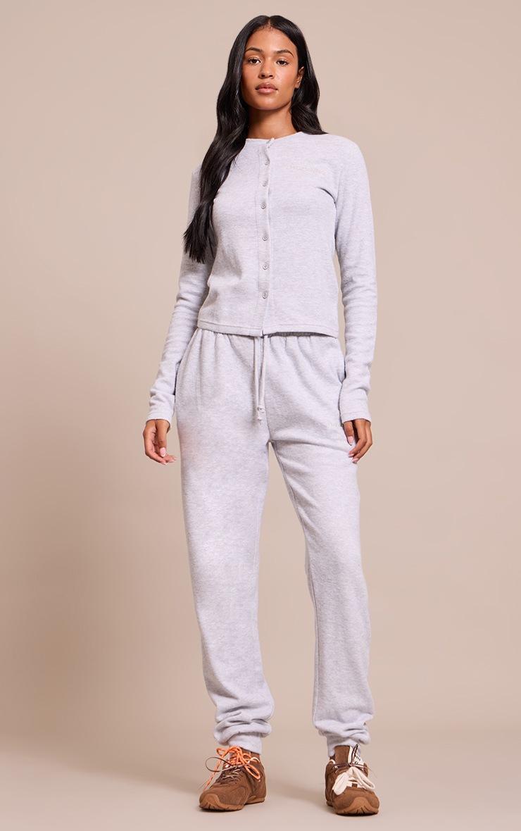 Pretty Little Thing Tall Grey Embroidered Supersoft Cuffed Sweatpants