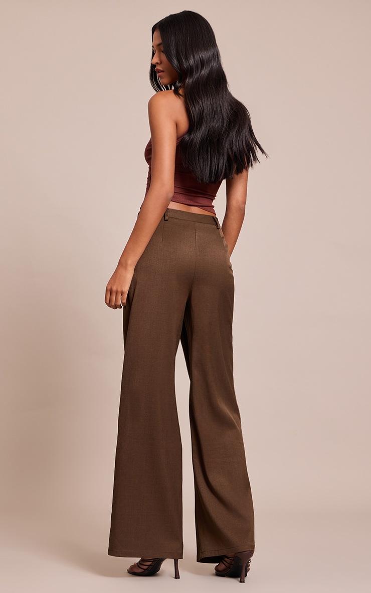 Pretty Little Thing Tall Khaki Woven Wrap Front Pants