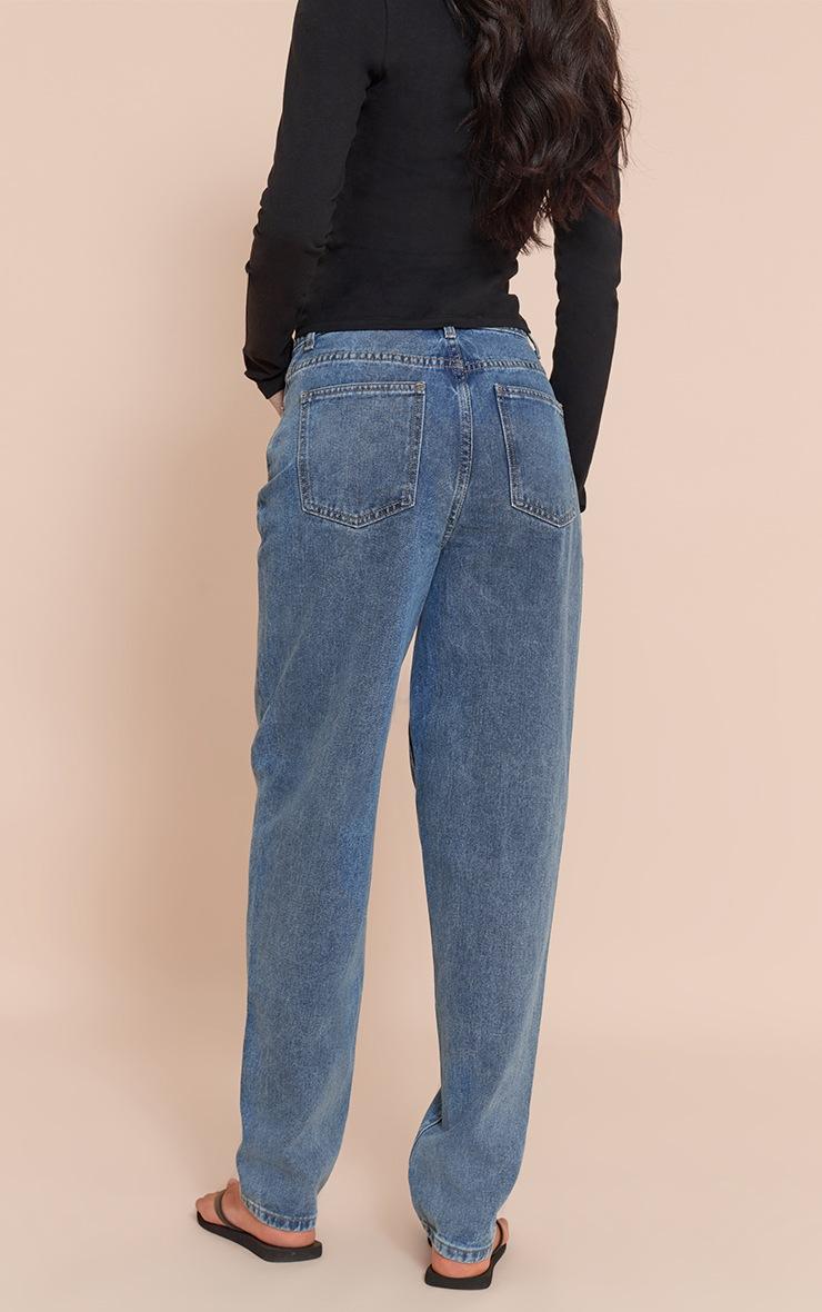 Pretty Little Thing Tall Mid Blue Wash High Waist Mom Jeans