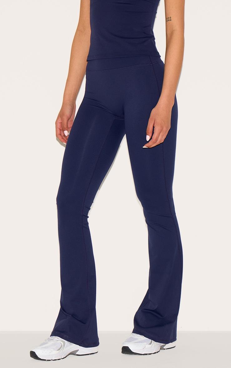 Pretty Little Thing Tall Midnight Blue Sculpt High Waisted Flared Yoga Pants