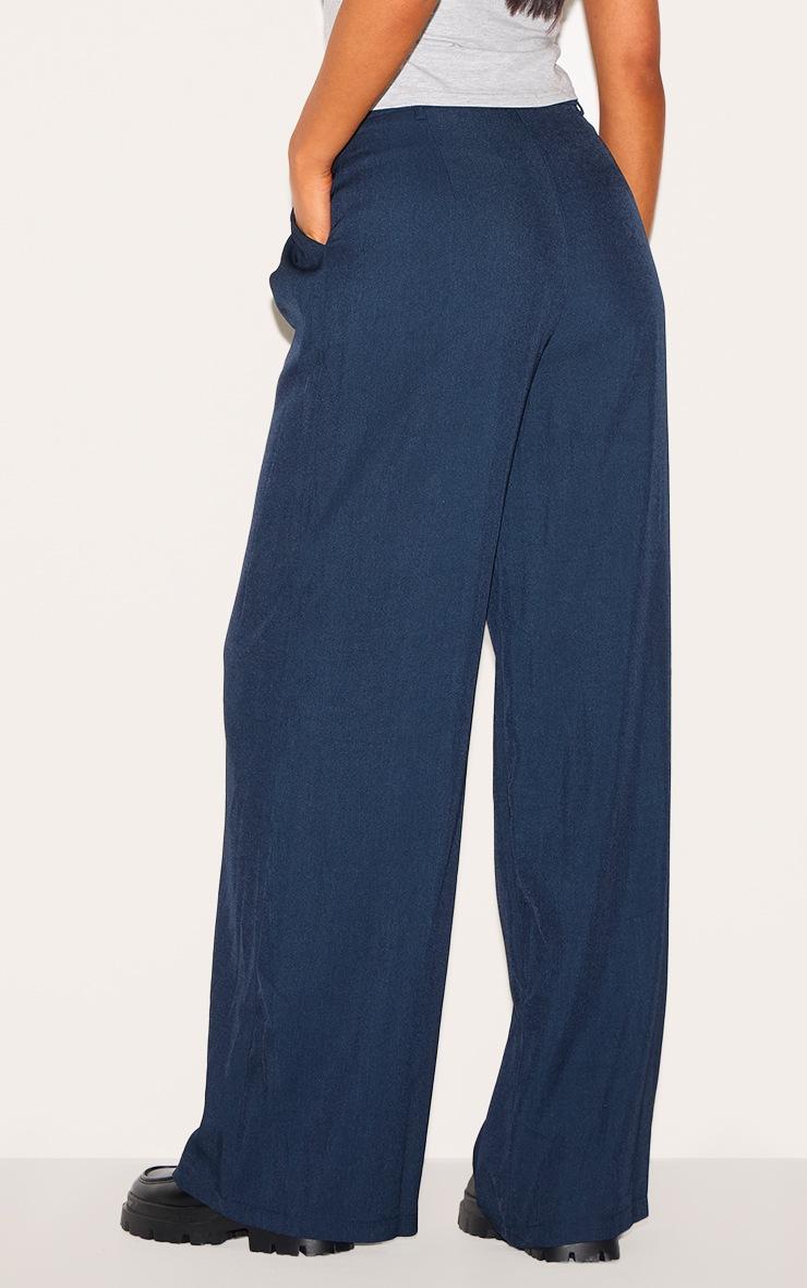 Pretty Little Thing Tall Navy High Waisted Wide Leg Pants