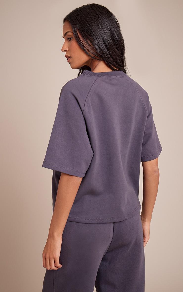 Pretty Little Thing Tall Navy Interlock Cropped Boxy Sweatshirt