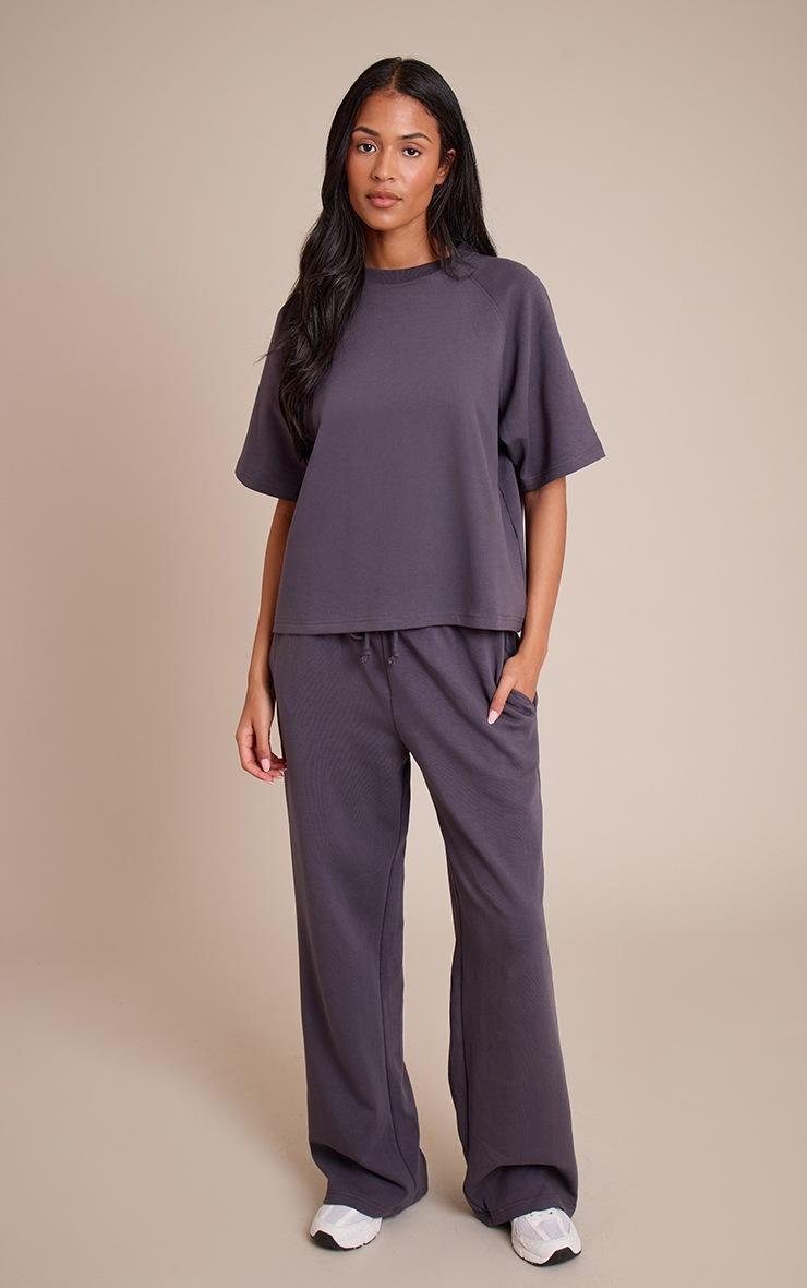 Pretty Little Thing Tall Navy Interlock Cropped Boxy Sweatshirt