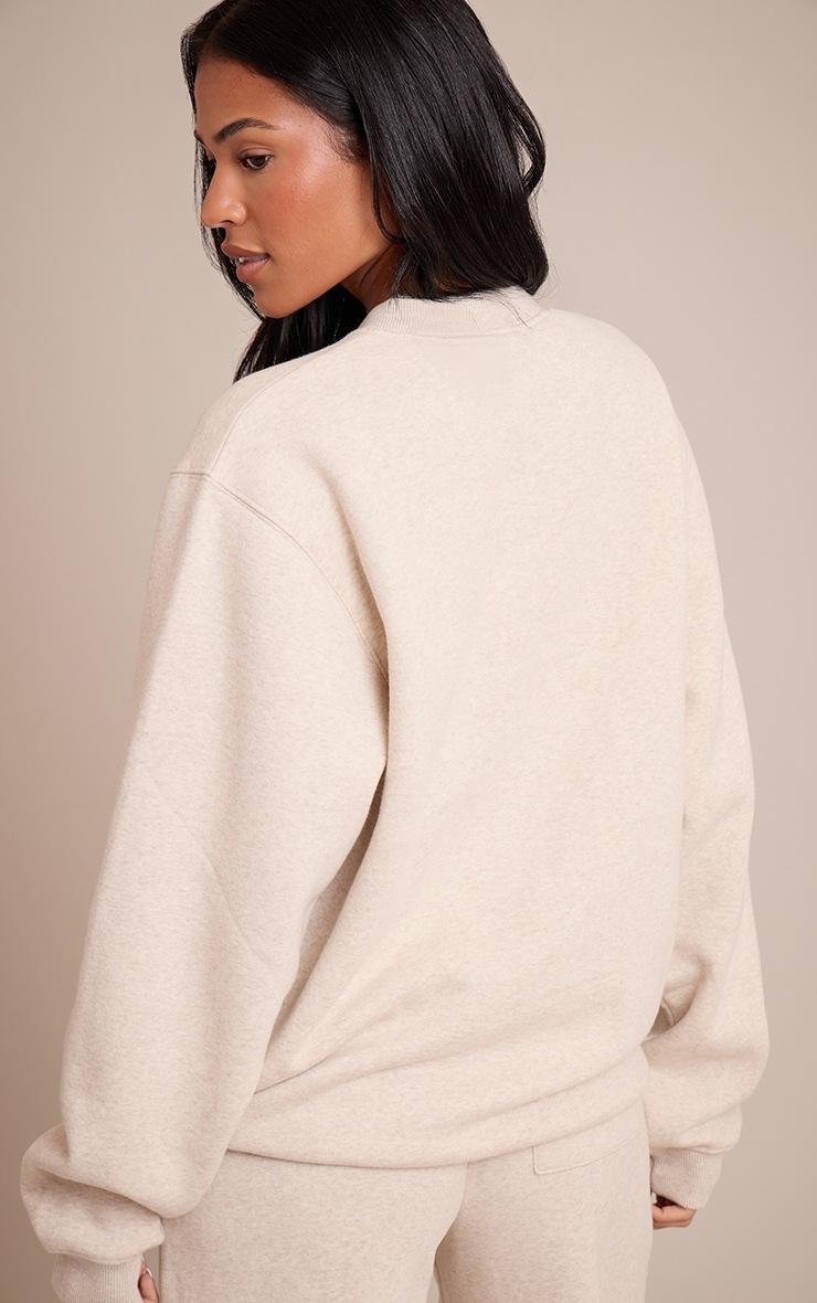 Pretty Little Thing Tall Oatmeal Marl Oversized Crew Sweatshirt