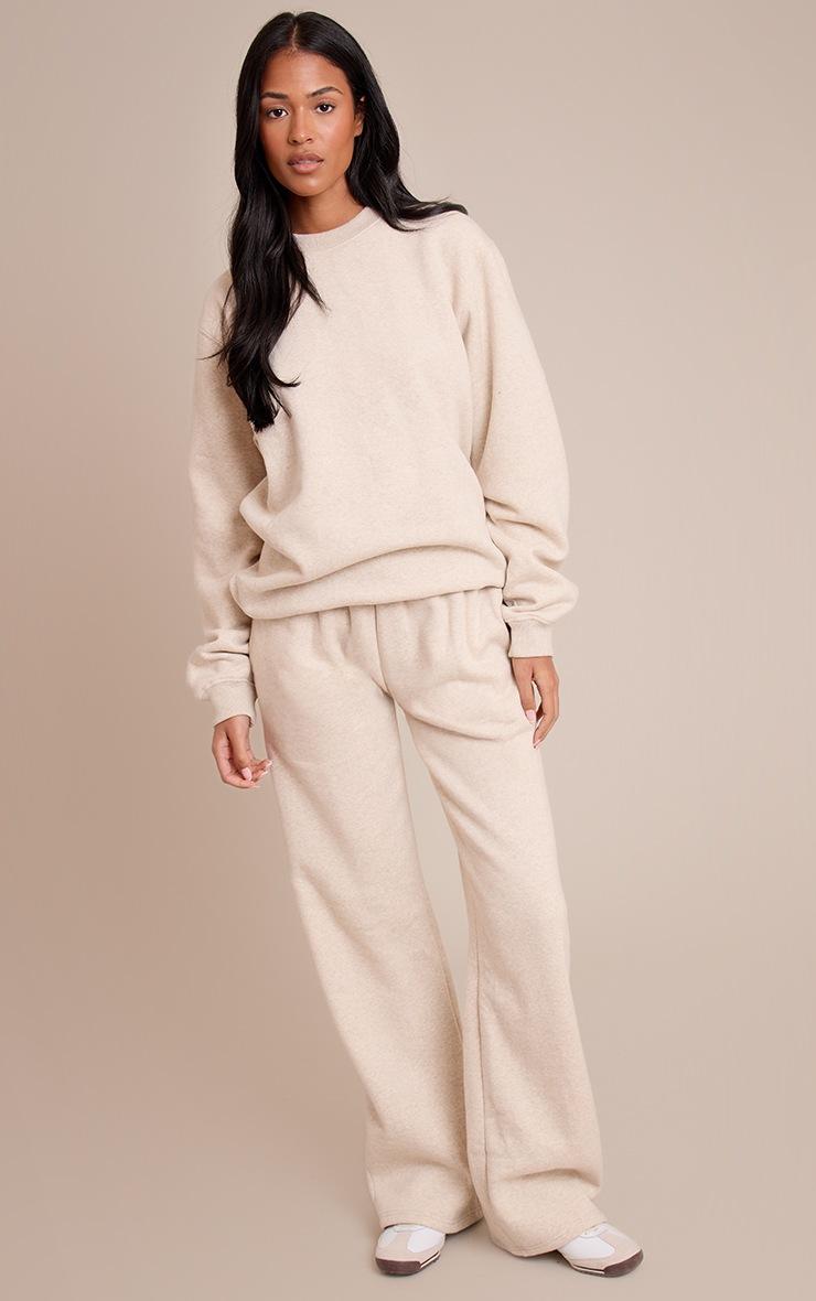 Pretty Little Thing Tall Oatmeal Marl Oversized Crew Sweatshirt