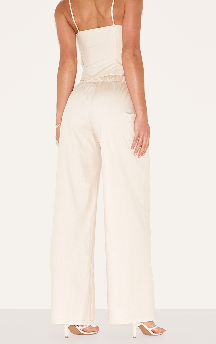 Pretty Little Thing Tall Sand Drawstring Woven Wide Leg Pants
