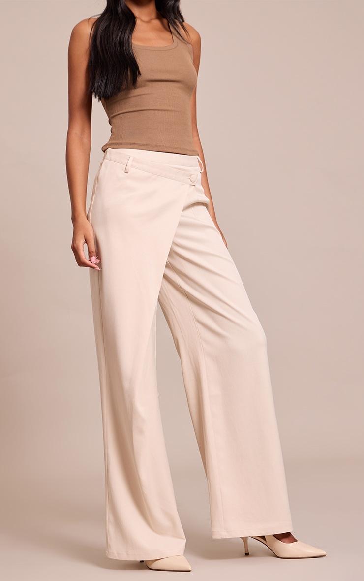 Pretty Little Thing Tall Stone Woven Wrap Front Pants