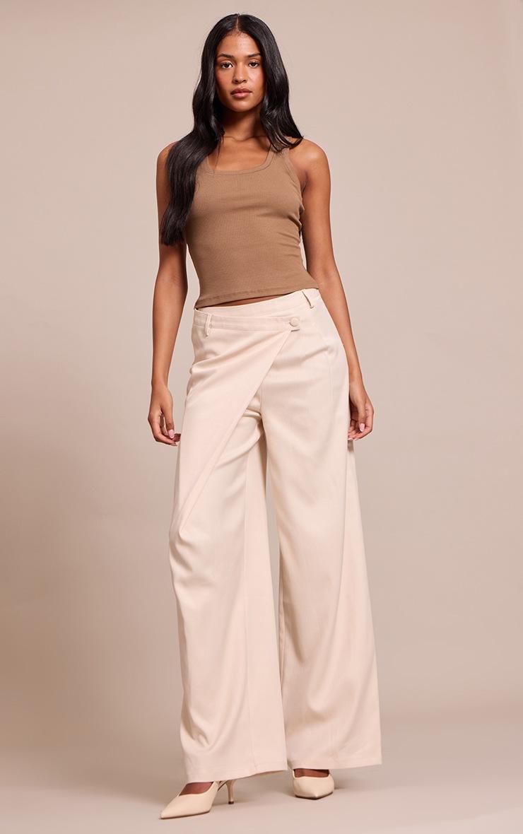 Pretty Little Thing Tall Stone Woven Wrap Front Pants