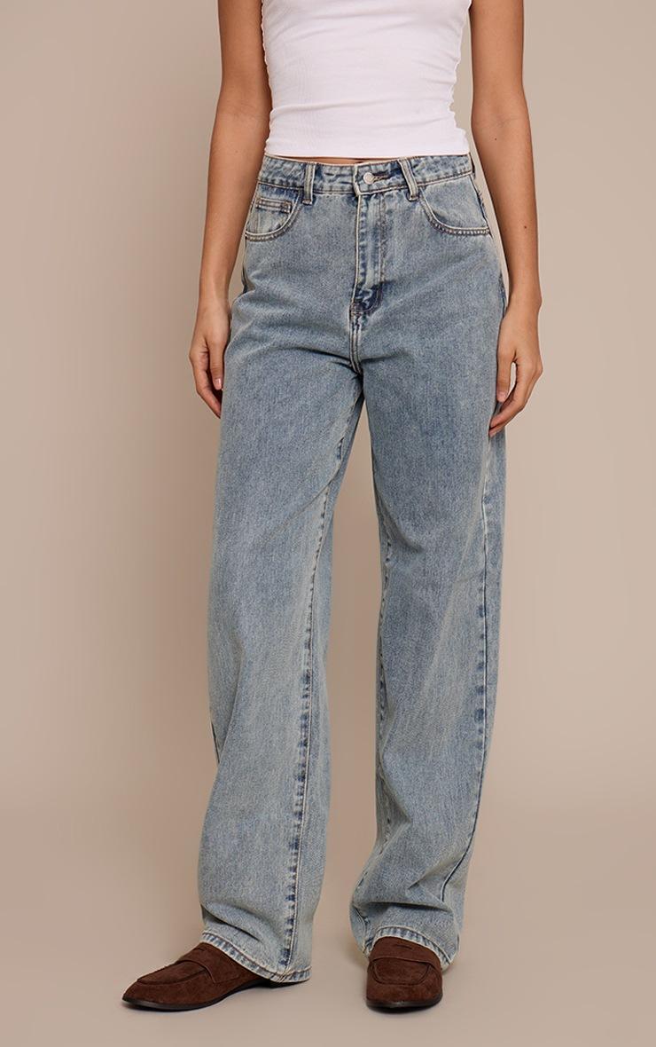 Pretty Little Thing Tall Vintage Bleach Wash High Waist Baggy Boyfriend Jean