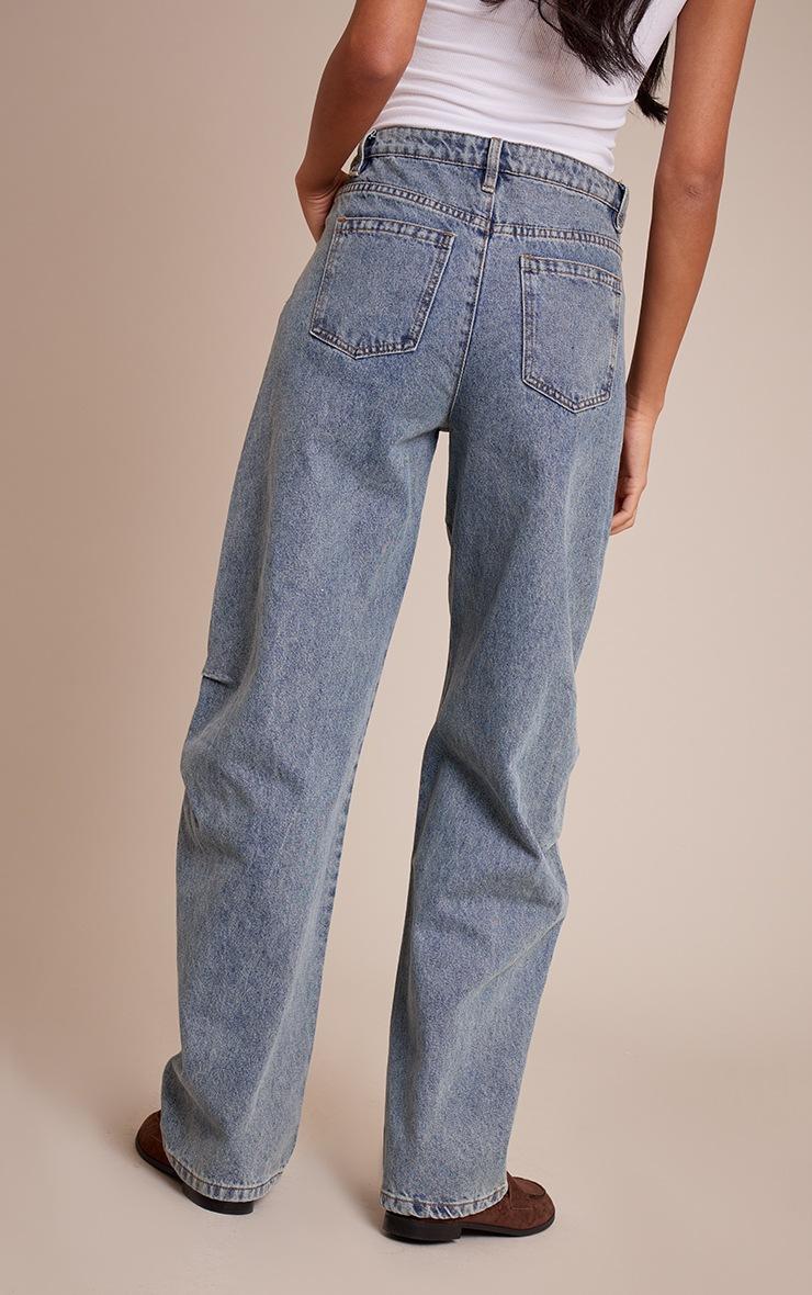 Pretty Little Thing Tall Vintage Mid Rise Seam Detail Barrel Jeans