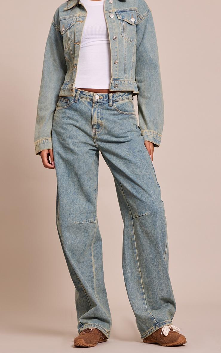 Pretty Little Thing Tall Vintage Seam Detail Low Rise Barrel Jeans