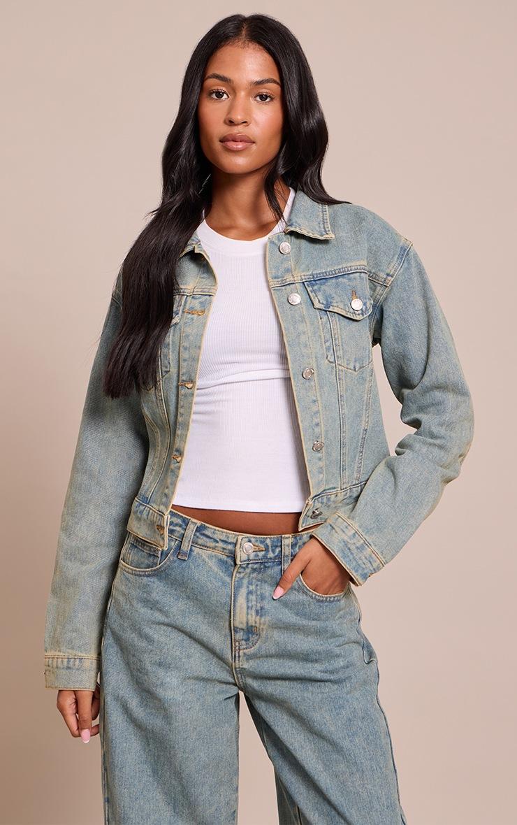 Pretty Little Thing Tall Vintage Slim Fit Denim Jacket