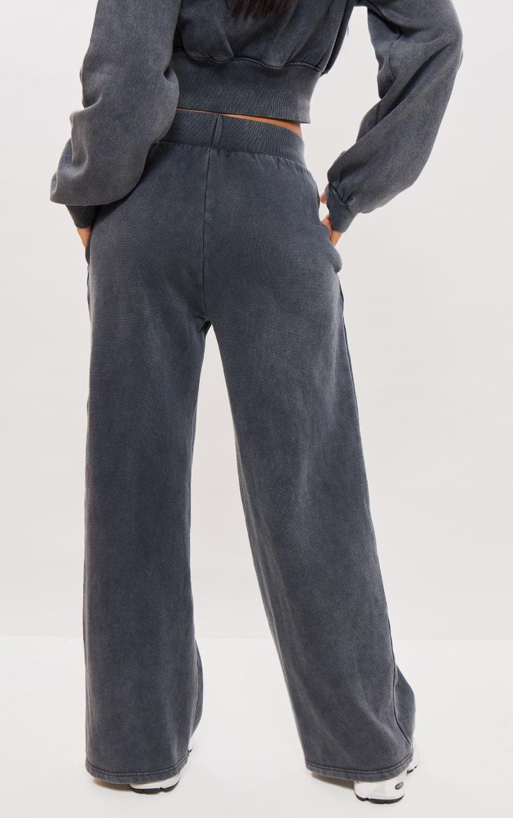 Pretty Little Thing Tall Washed Charcoal Wide Leg Sweatpants
