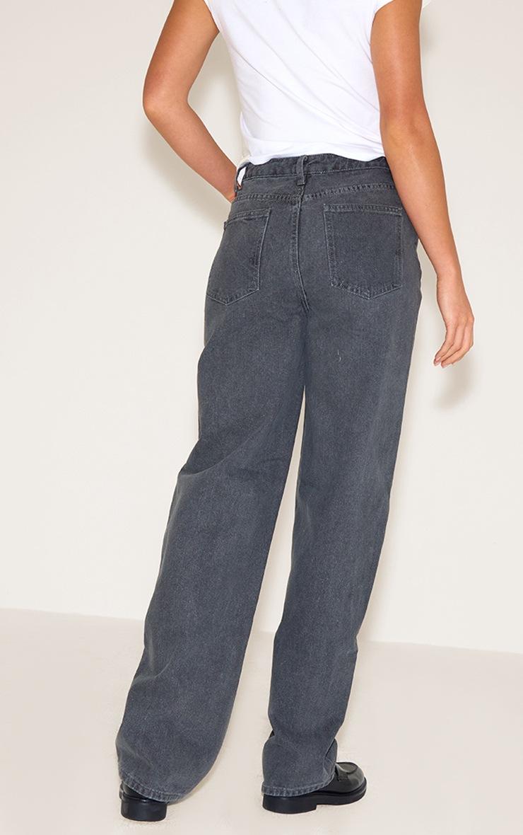 Pretty Little Thing Tall Washed Grey High Waist Boyfriend Jeans