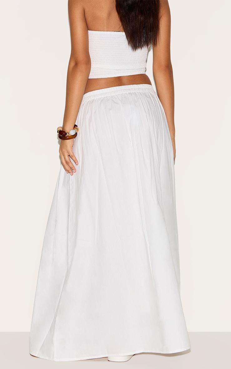 Pretty Little Thing Tall White Cotton Poplin A-line Maxi Skirt