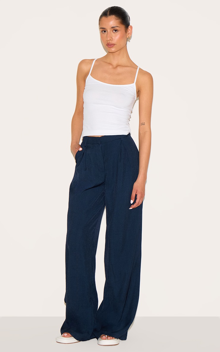 Pretty Little Thing Tall White Soft Cotton Strappy Vest Top