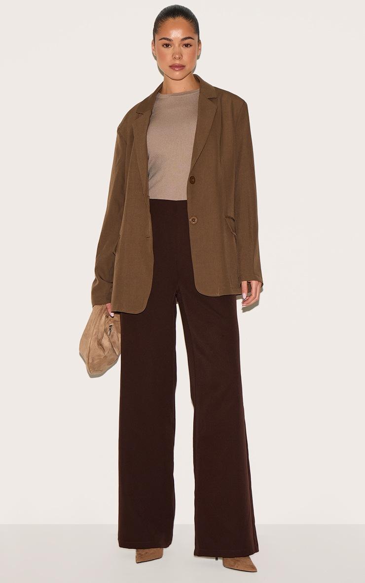 Pretty Little Thing Taupe Seam Detail Structured Oversized Blazer