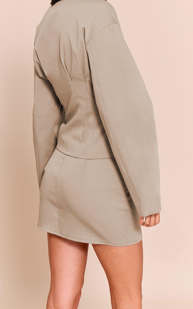 Pretty Little Thing Taupe Tailored Woven Micro Mini Skirt