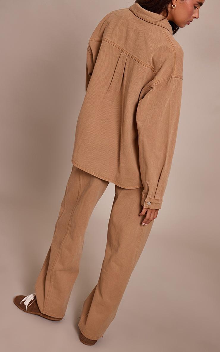 Pretty Little Thing Toffee Seam Detail Low Rise Barrel Jeans