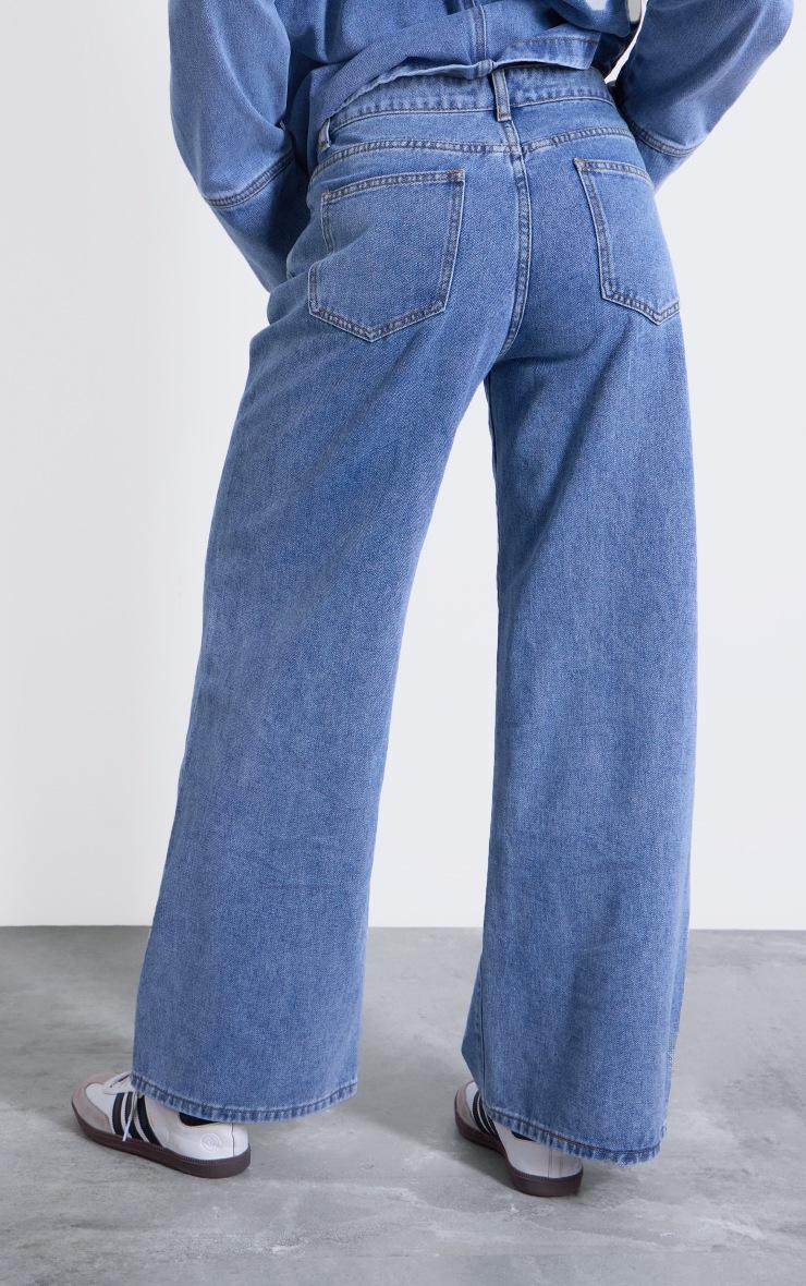 Pretty Little Thing Vintage Blue High Waist Wide Leg Jeans