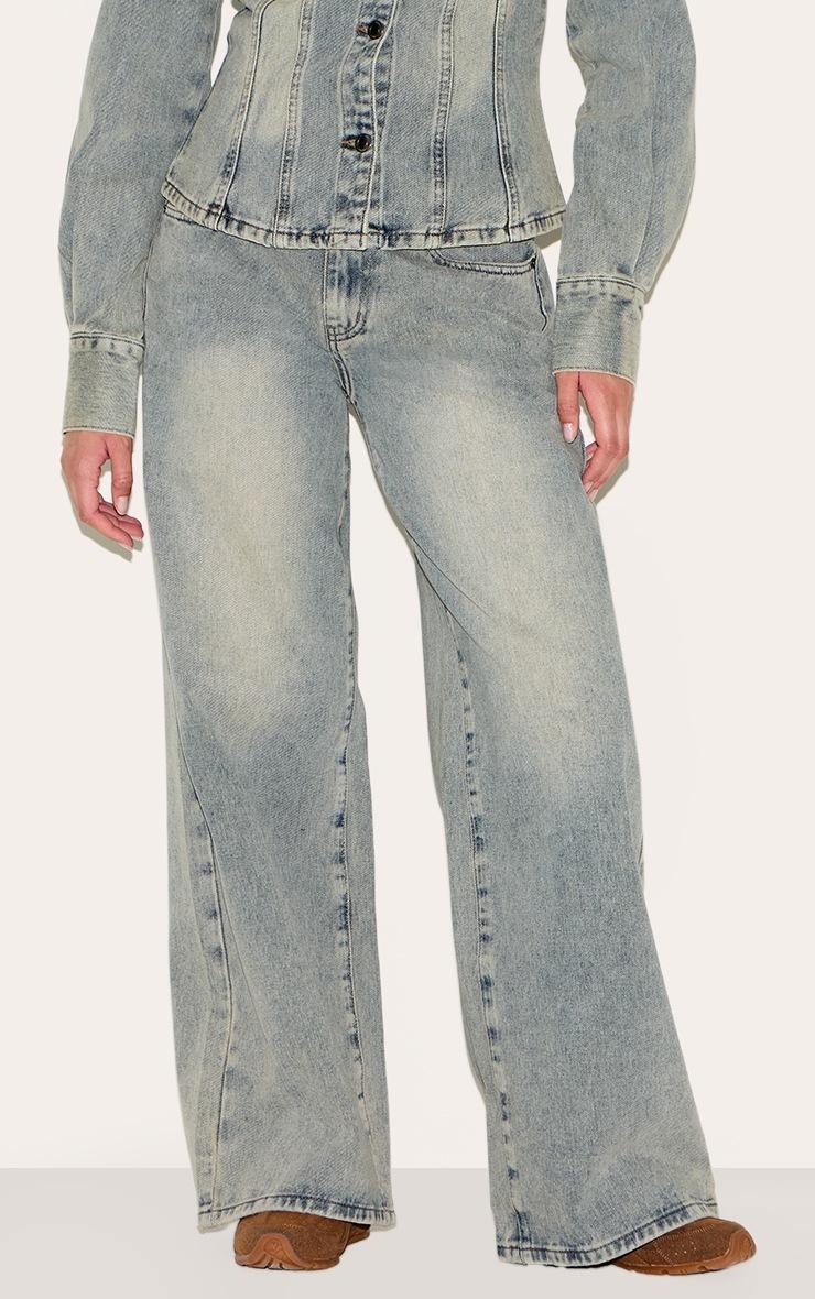 Pretty Little Thing Vintage Mid Waist Wide Leg Jeans