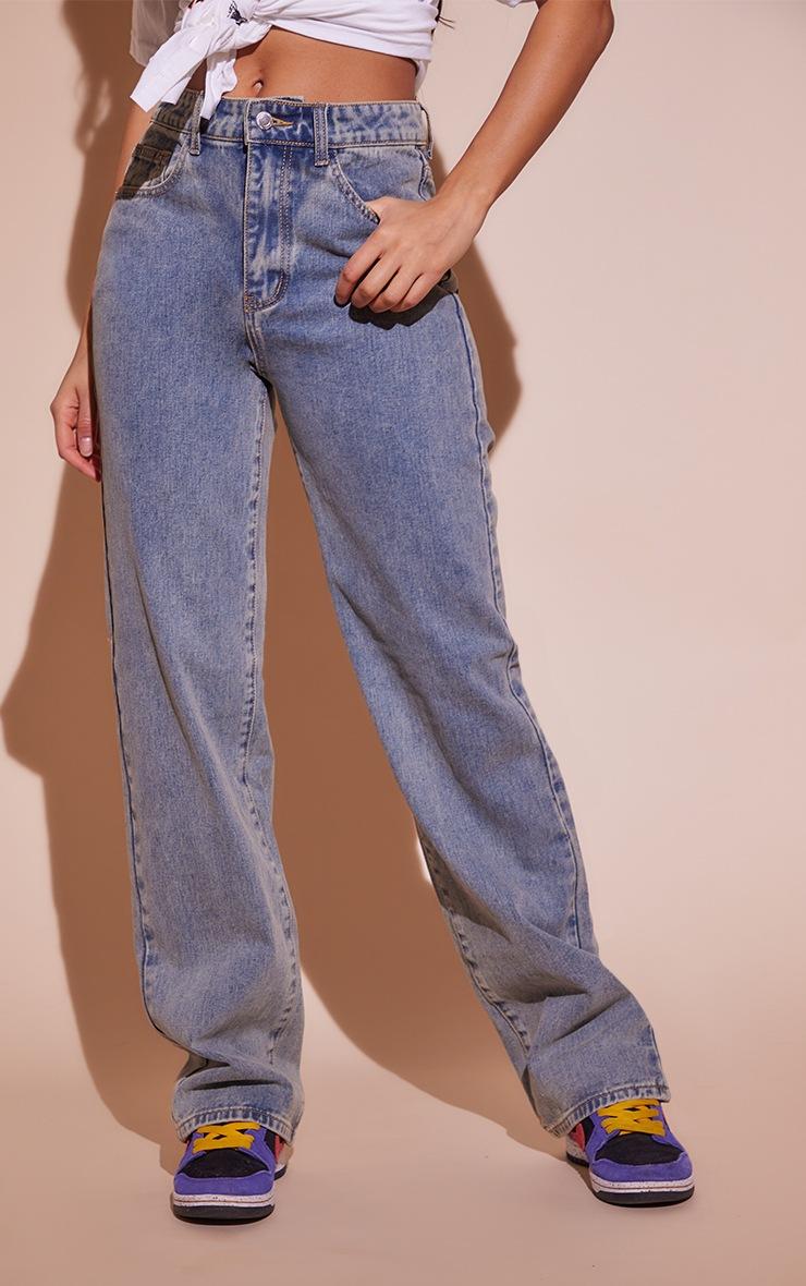 Pretty Little Thing Vintage Mid Wash Straight Leg Jeans