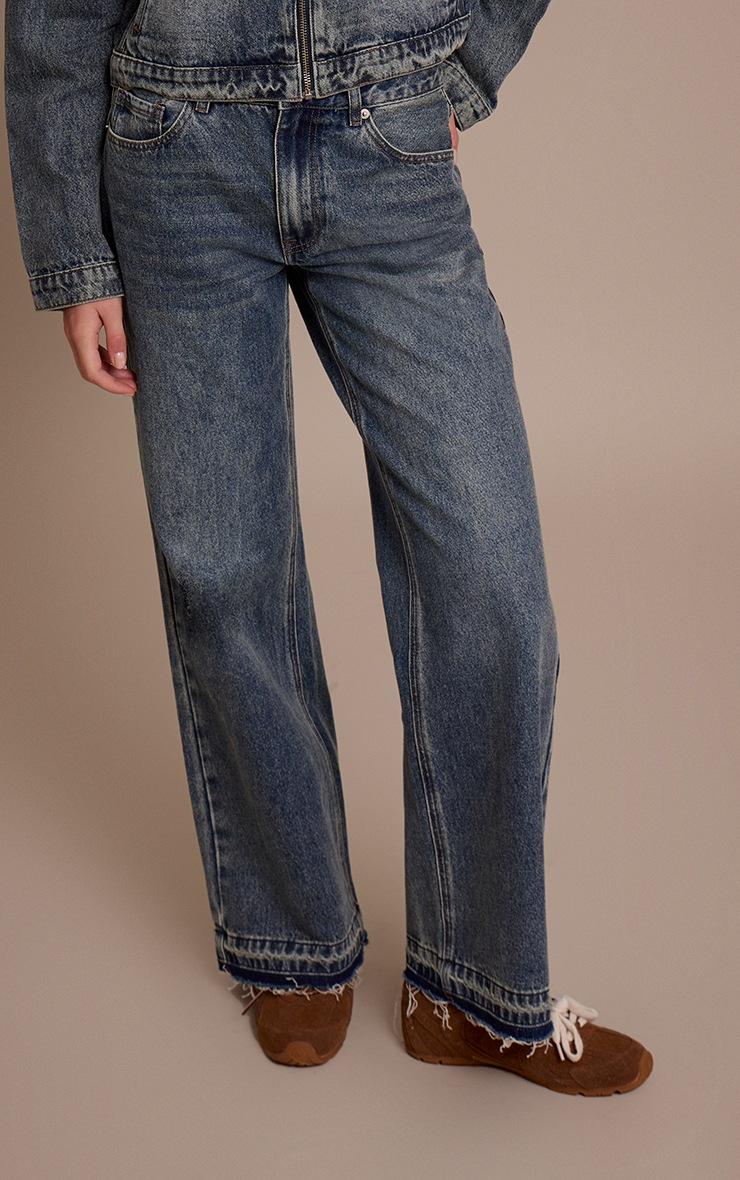 Pretty Little Thing Vintage Released Hem Straight Leg Jeans