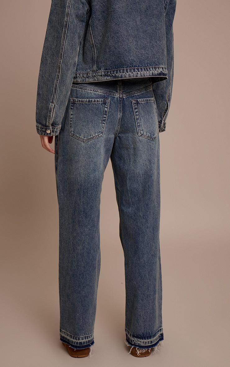 Pretty Little Thing Vintage Released Hem Straight Leg Jeans