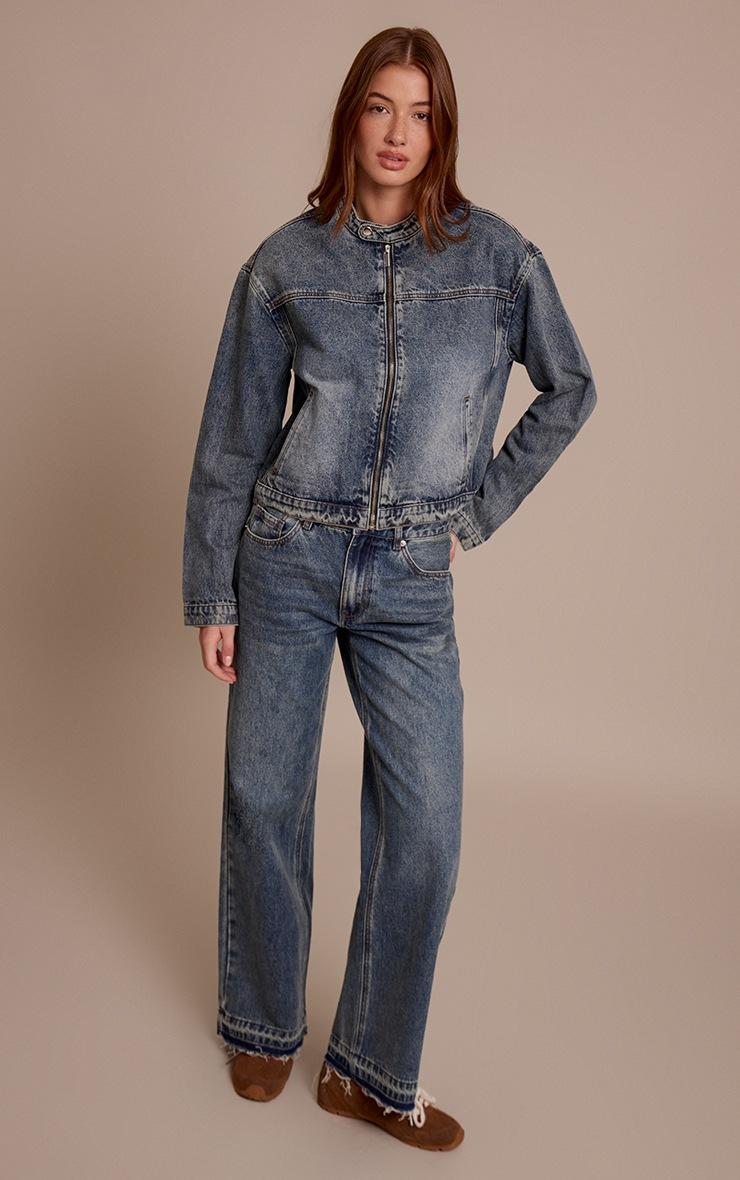 Pretty Little Thing Vintage Released Hem Straight Leg Jeans