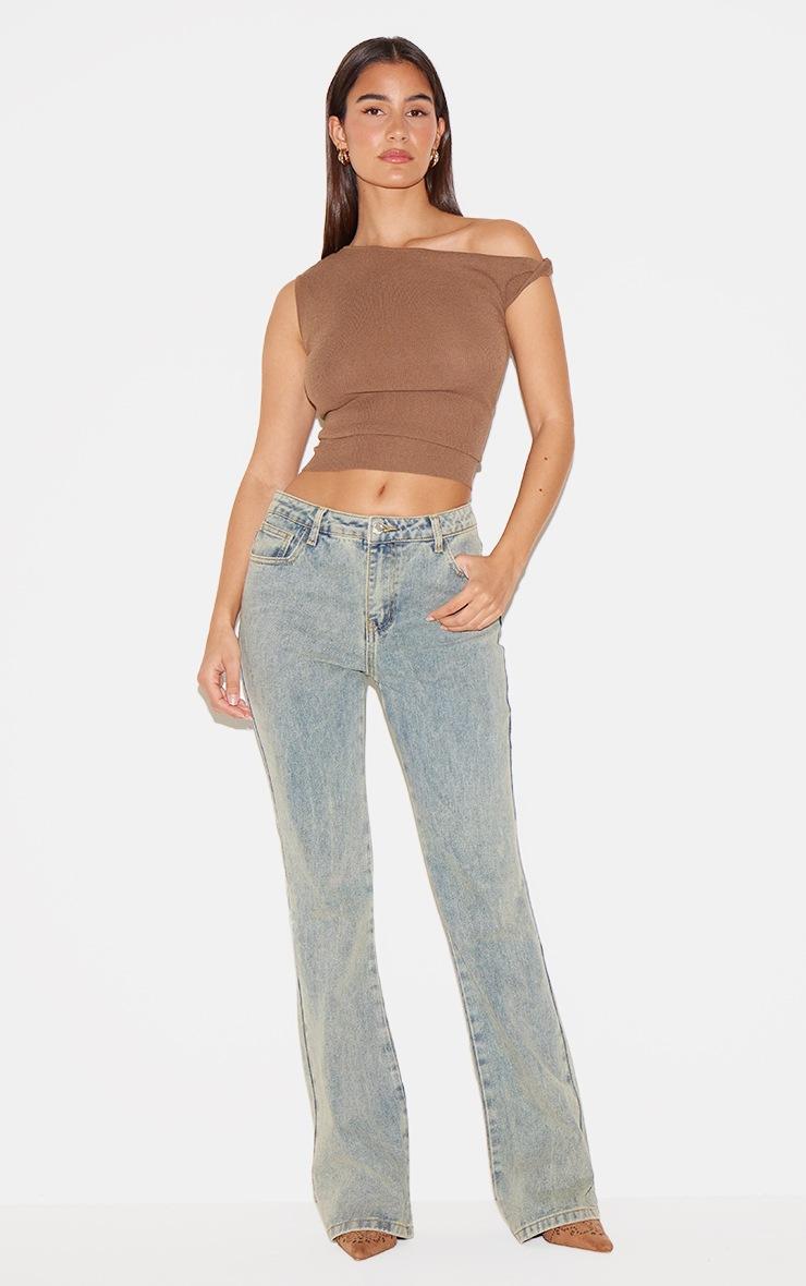 Pretty Little Thing Vintage Slim Fit Low Rise Flared Jeans