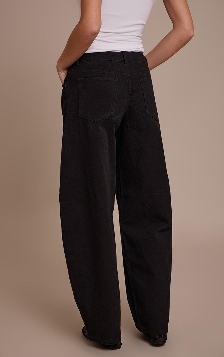 Pretty Little Thing Washed Black Low Rise Barrel Jeans