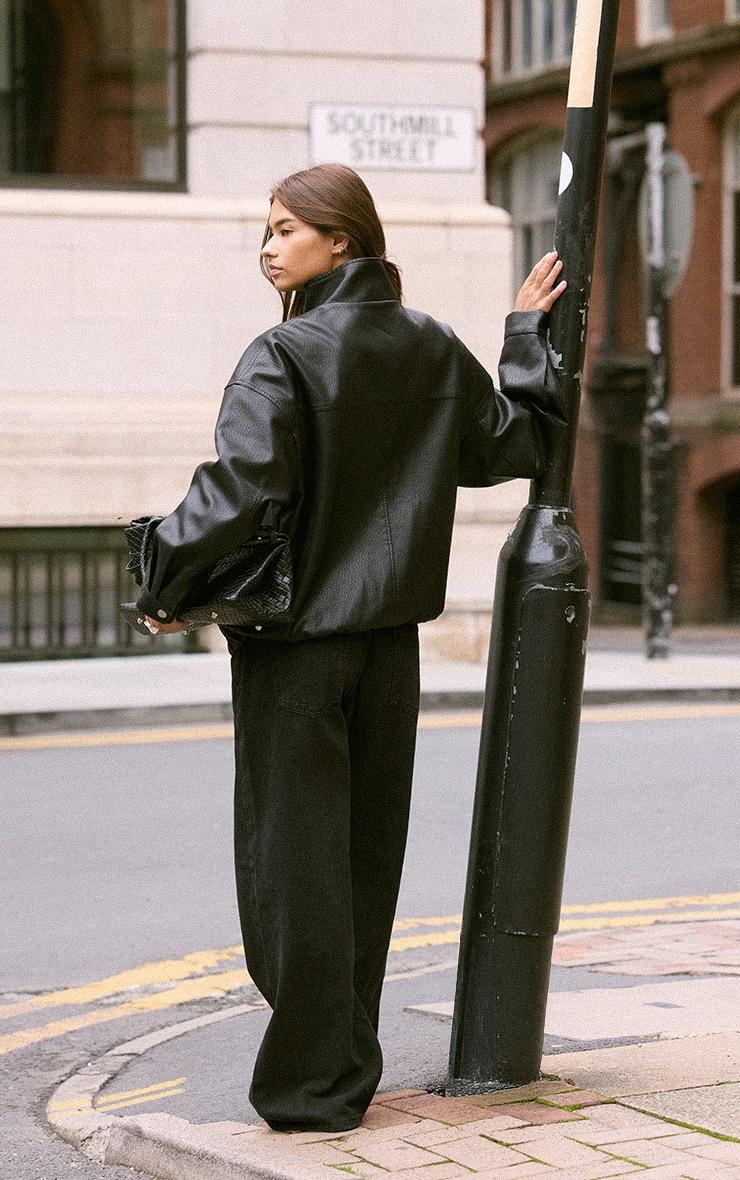 Pretty Little Thing Washed Black Low Rise Boyfriend Leg Jeans